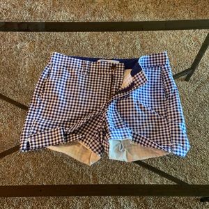 blue checkered shorts